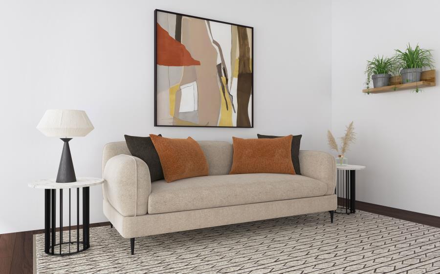 Jade - Chenille Upholstered Modern Track Arm Sofa Stationary Sofas by Coaster Fine Furniture - Walls Furniture & Mattress
