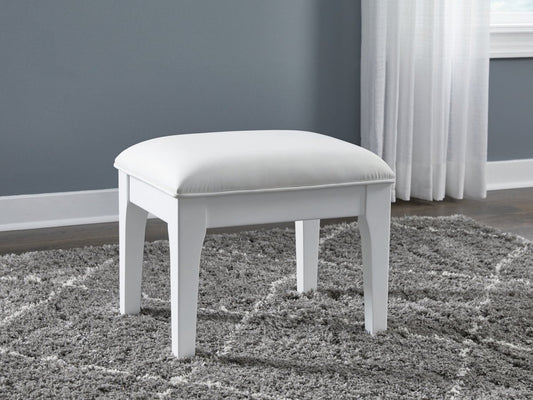 Chalanna - Vanity Stool - White Vanity Stools by Signature Design by Ashley® - Walls Furniture & Mattress