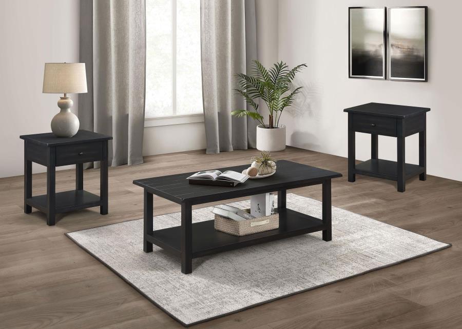 Payne - Coffee And 1 - Drawer End Table Set Table Sets by Coaster Fine Furniture - Walls Furniture & Mattress