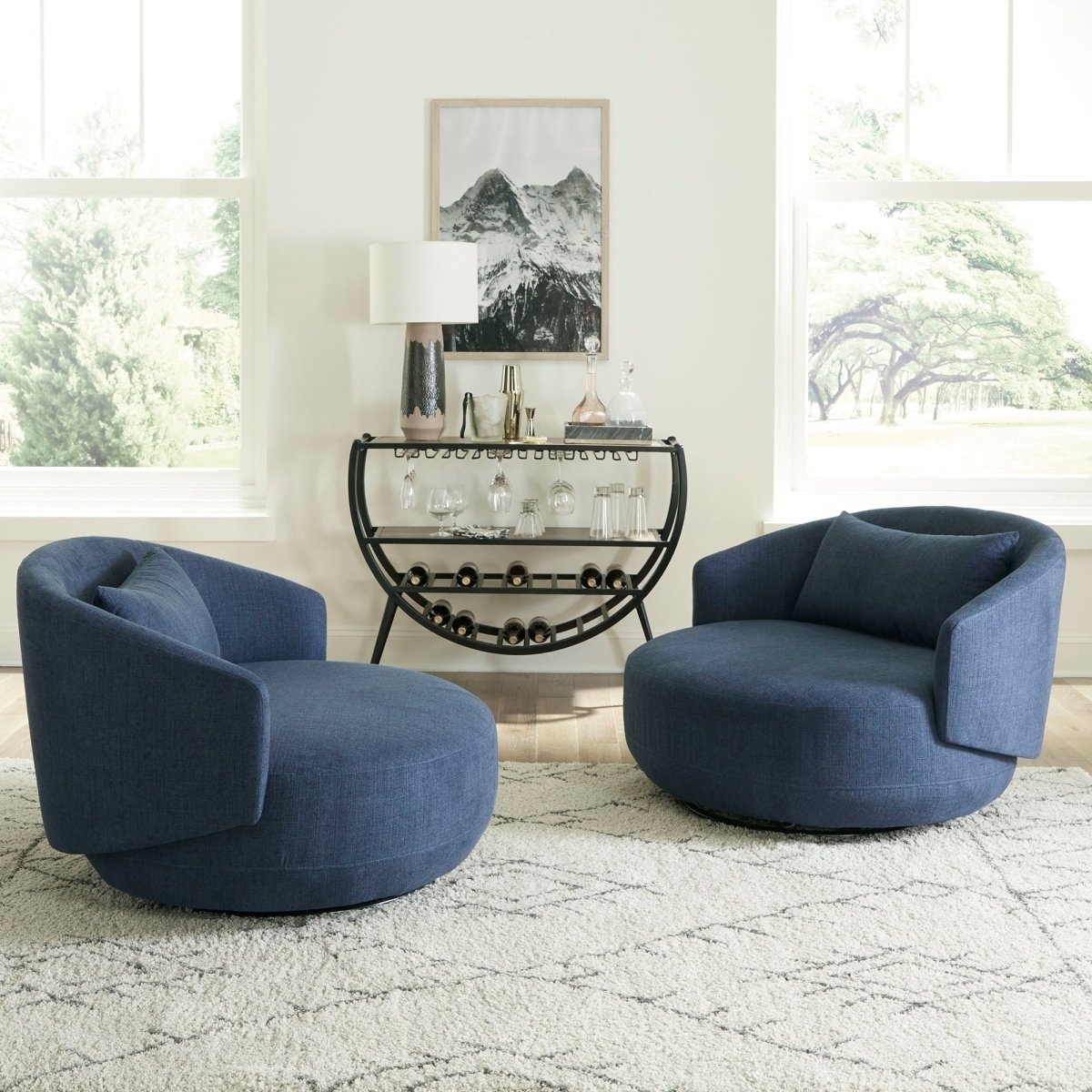 Haley - Upholstered Swivel Cuddler Chair Swivel Chairs by Liberty Furniture - Walls Furniture & Mattress