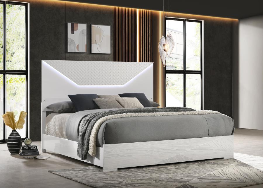 Ives - Panel Bed LED Headboard Panel Beds by Coaster Fine Furniture - Walls Furniture & Mattress