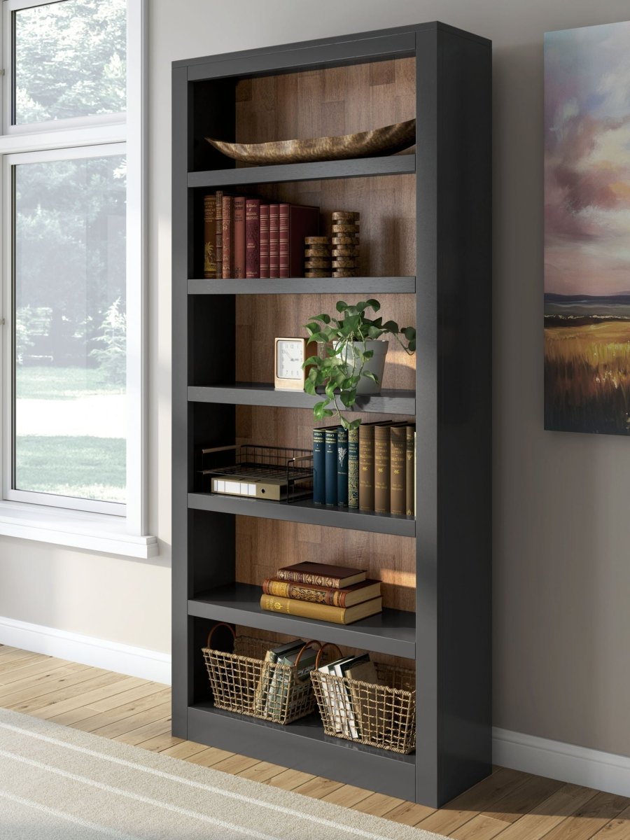 Wildenauer - Bookcase - Brown / Black Standard Bookcases by Signature Design by Ashley® - Walls Furniture & Mattress