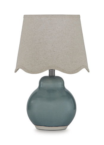 Byronburg - Ceramic Table Lamp - Blue / Beige Table Lamps by Signature Design by Ashley® - Walls Furniture & Mattress