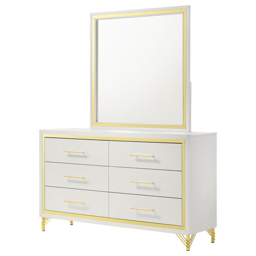 Lucia - 6 - Drawer Dresser Dressers by Coaster Fine Furniture - Walls Furniture & Mattress