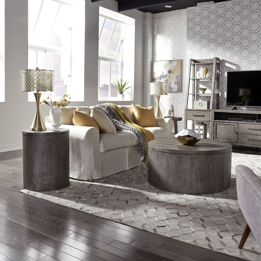 Modern Farmhouse - 3 Piece Table Set - Charcoal - Drum Tables Table Sets by Liberty Furniture - Walls Furniture & Mattress