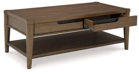 Roanhowe - Rectangular Cocktail Table - Brown Cocktail Tables by Signature Design by Ashley® - Walls Furniture & Mattress