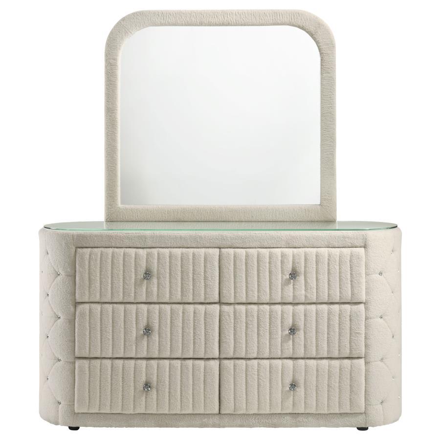 Sonya - 6 - Drawer Upholstered Bedroom Dresser Dressers by Coaster Fine Furniture - Walls Furniture & Mattress