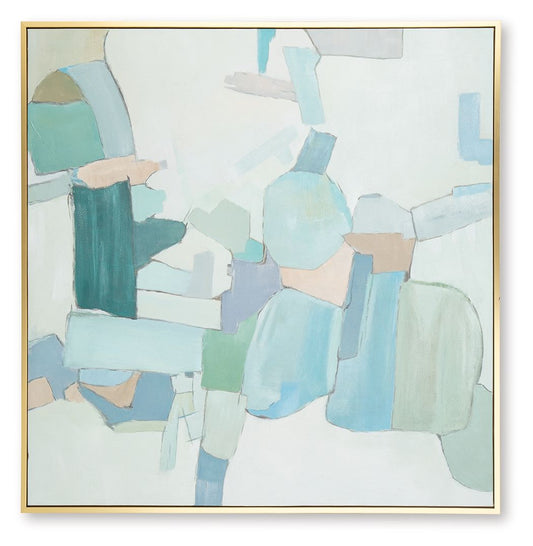 Wynburn - Wall Art - White / Blue / Green Canvas Art by Signature Design by Ashley® - Walls Furniture & Mattress