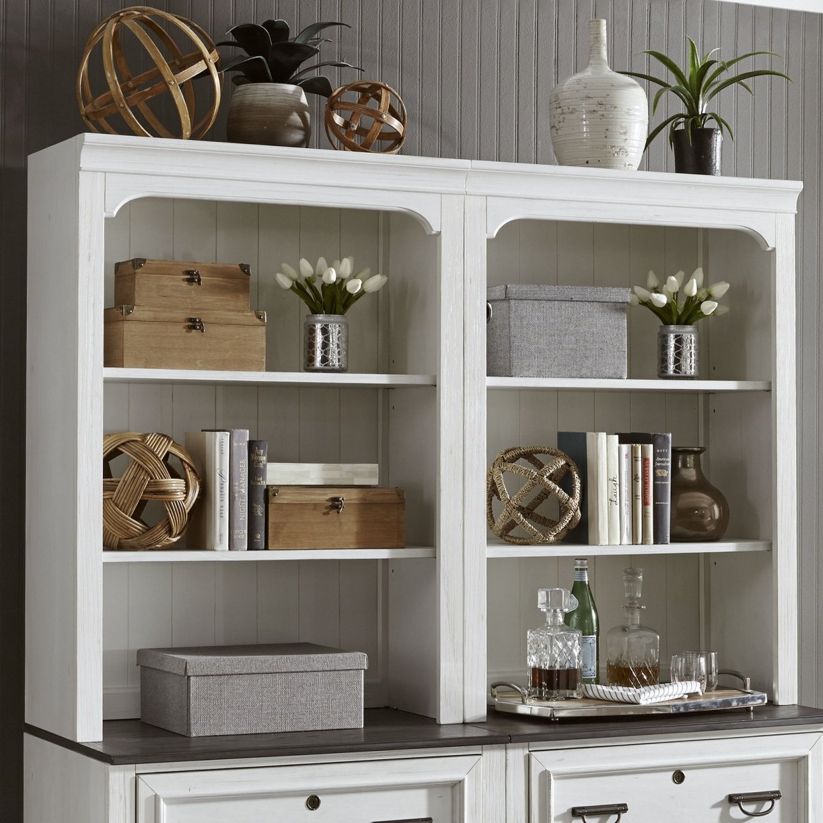 Allyson Park - Bunching Lateral File Hutch - White Hutches by Liberty Furniture - Walls Furniture & Mattress