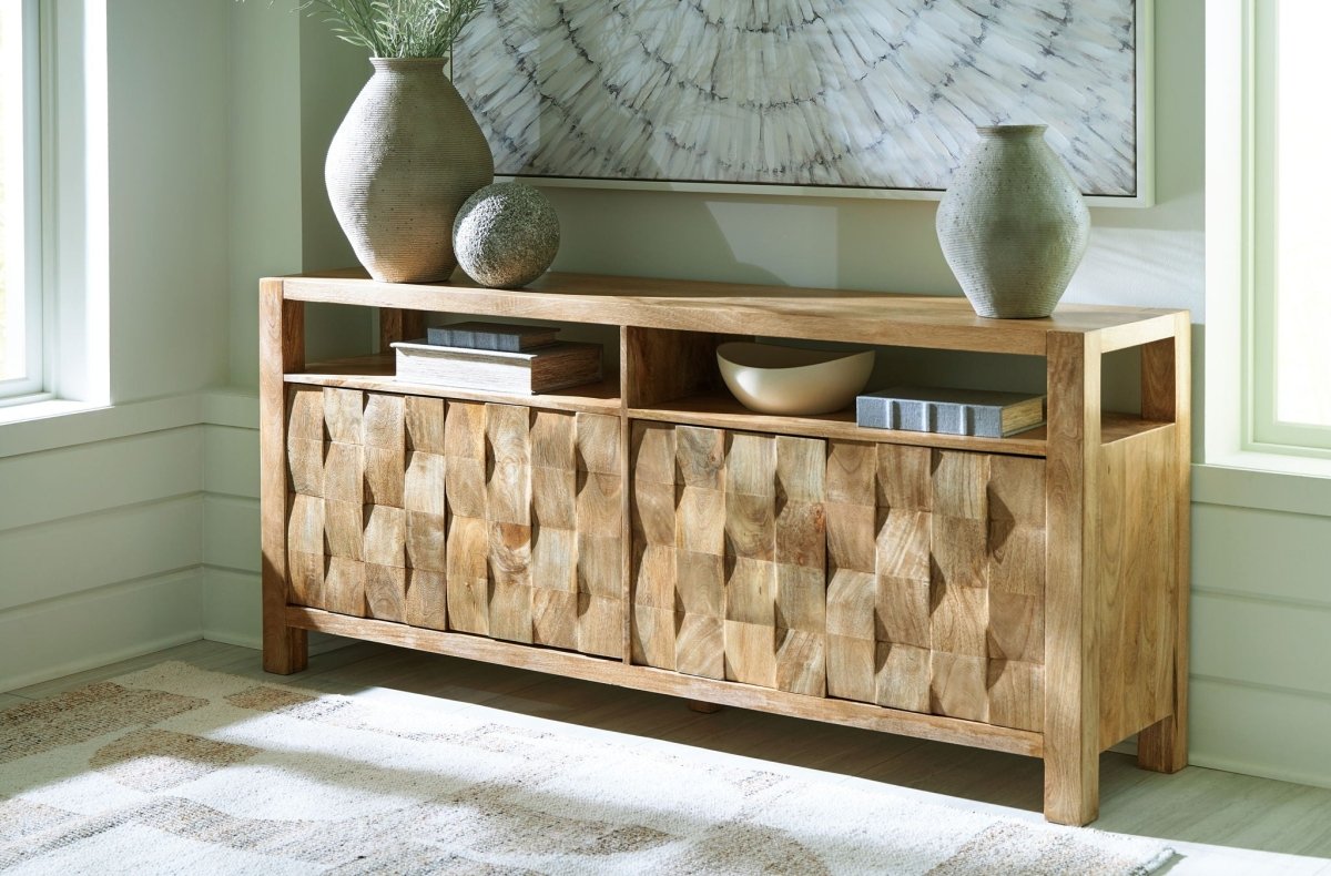 Hudwick - Accent Cabinet - Natural Brown Accent Cabinets by Signature Design by Ashley® - Walls Furniture & Mattress