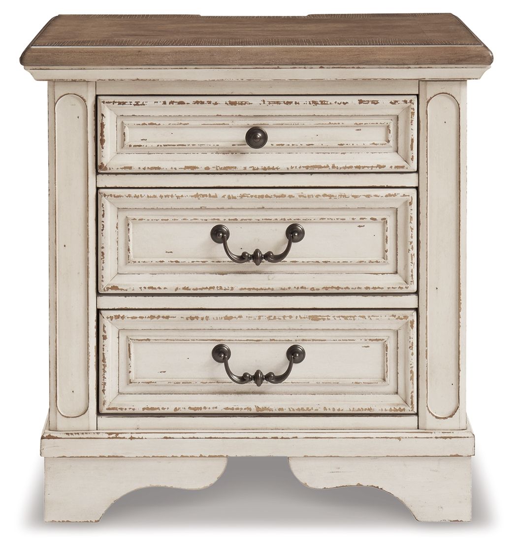 Realyn - Three Drawer Night Stand - White / Brown / Beige Accent Nightstands by Signature Design by Ashley® - Walls Furniture & Mattress