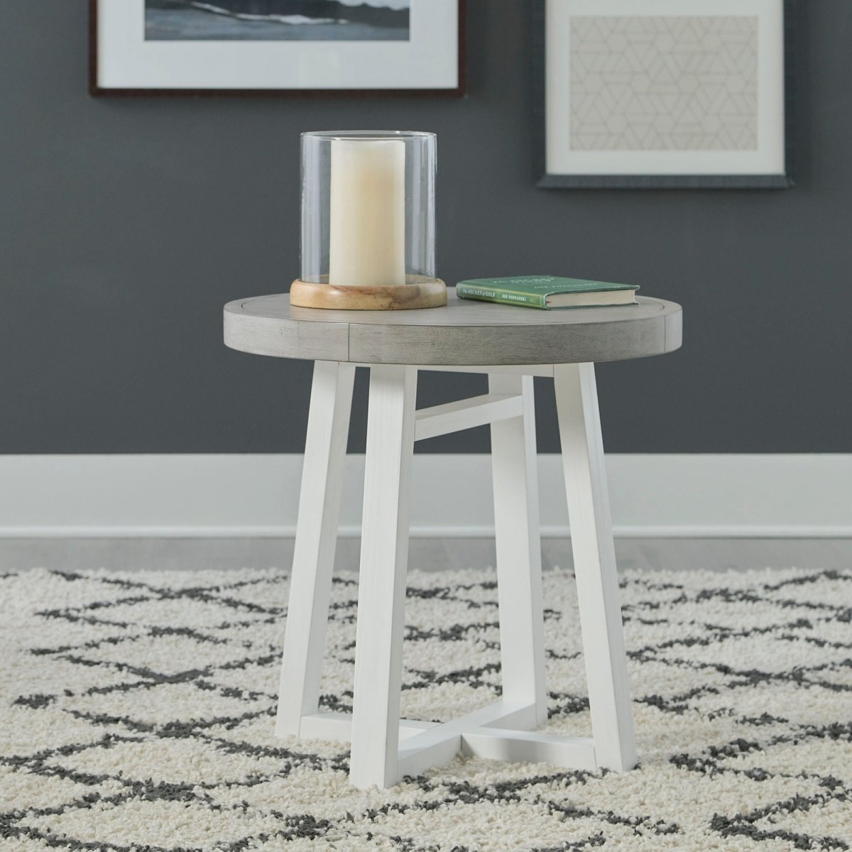 Palmetto Heights - Round End Table - White End Tables by Liberty Furniture - Walls Furniture & Mattress