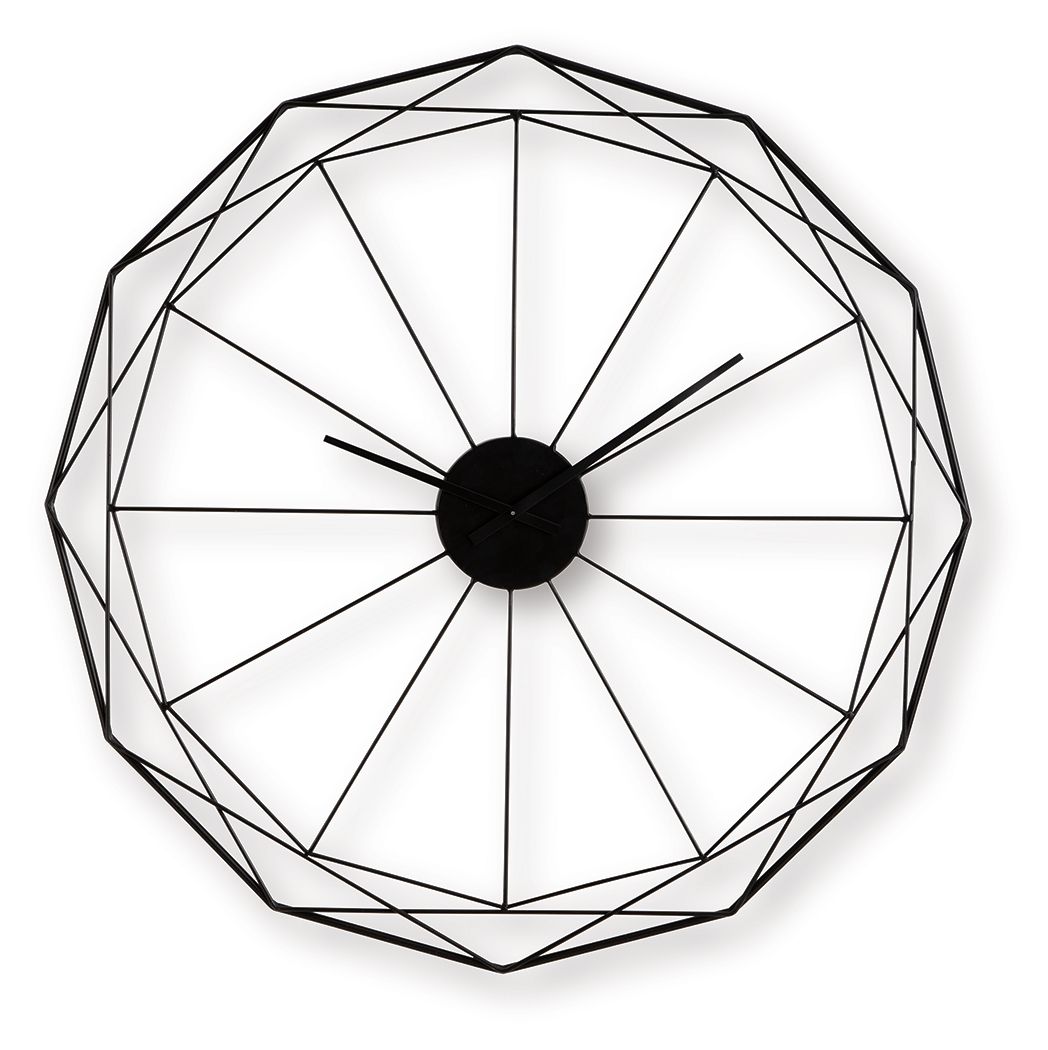 Arkthorne - Black - Wall Clock Wall Clocks by Signature Design by Ashley® - Walls Furniture & Mattress