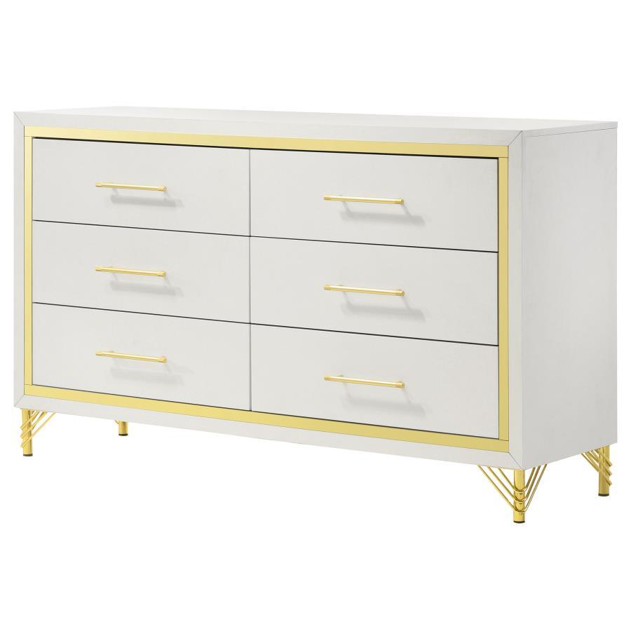 Lucia - 6 - Drawer Dresser Dressers by Coaster Fine Furniture - Walls Furniture & Mattress