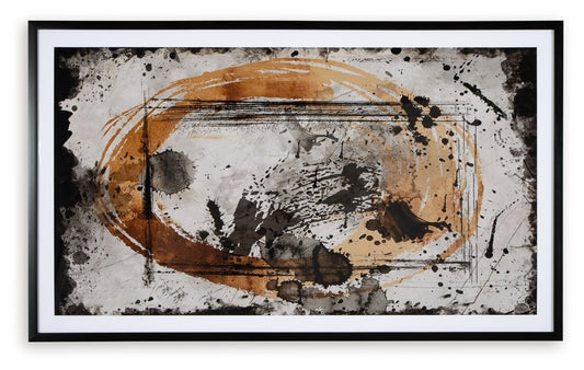 Clefting - Wall Art - Black / Caramel / Tan Framed Prints by Signature Design by Ashley® - Walls Furniture & Mattress