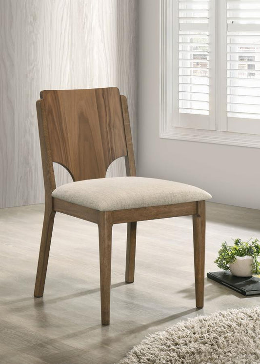 Crestmore - Dining Chair Upholstered Seat (Set of 2) - Walnut Chair Sets by Coaster Fine Furniture - Walls Furniture & Mattress