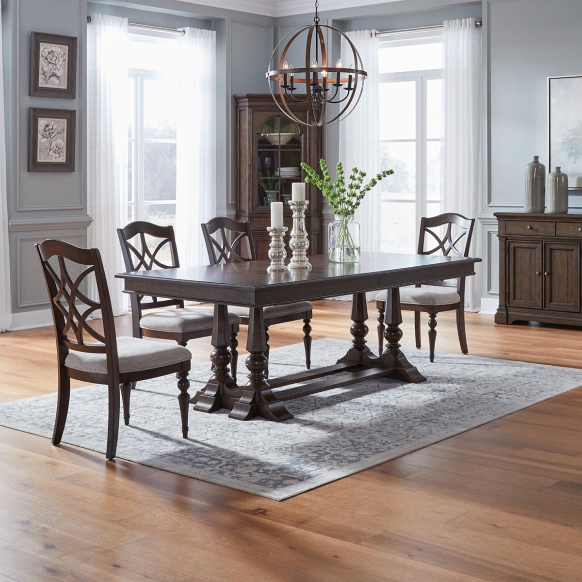 Arden Road - Trestle Table Set 5 Piece Dining Room Sets by Liberty Furniture - Walls Furniture & Mattress