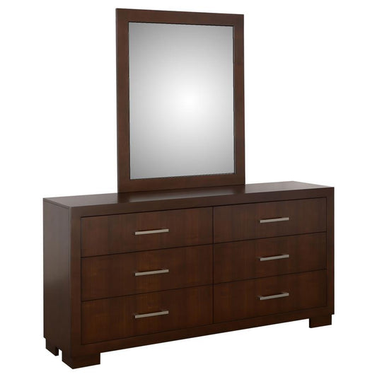 Jessica - 6 - Drawer Dresser With Mirror Dresser & Mirror by CoasterEssence - Walls Furniture & Mattress