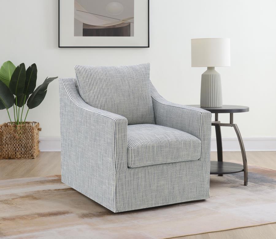 Winter - Upholstered Sloped Arm Accent Swivel Chair Swivel Chairs by Coaster Fine Furniture - Walls Furniture & Mattress