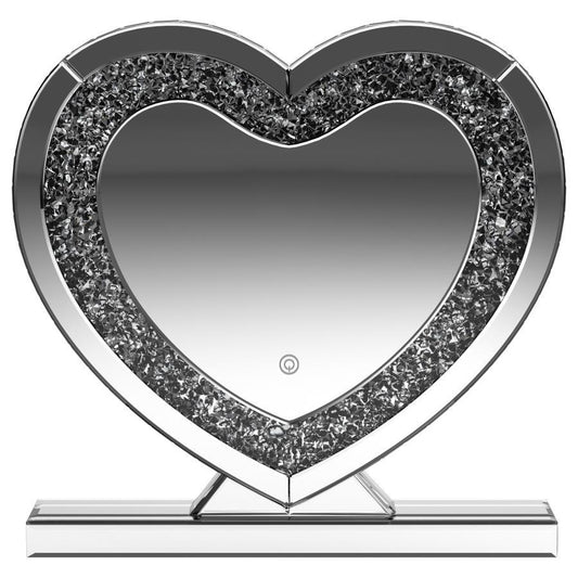 Euston - Heart Shaped Vanity Mirror - Silver Accent Mirrors by CoasterEveryday - Walls Furniture & Mattress