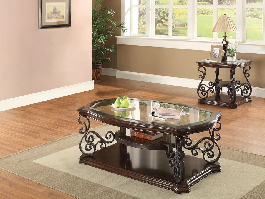 Laney - Glass Top Coffee And End Table Set Table Sets by Coaster Fine Furniture - Walls Furniture & Mattress