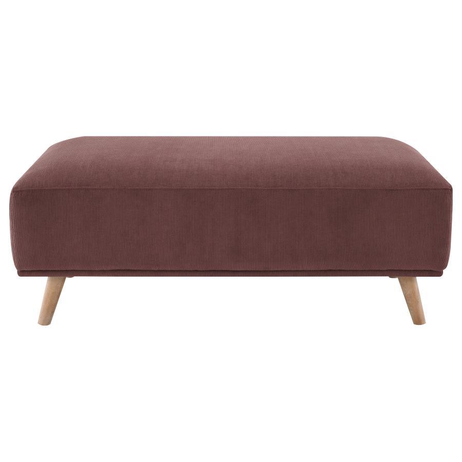 Elizabeth - Corduroy Upholstered Ottoman - Wine Red Upholstered Ottomans by Coaster Fine Furniture - Walls Furniture & Mattress