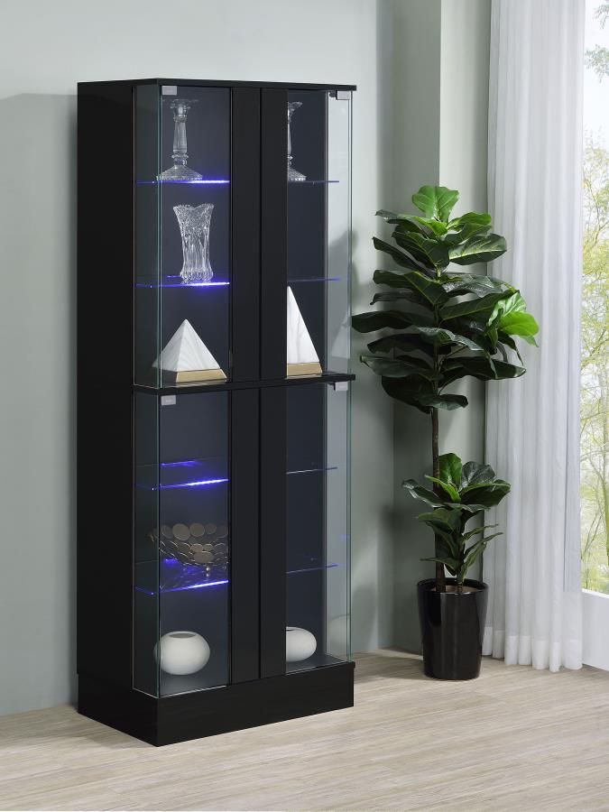 Cabra - 4 - door LED Curio Display Cabinet Curio Cabinets by Coaster Fine Furniture - Walls Furniture & Mattress