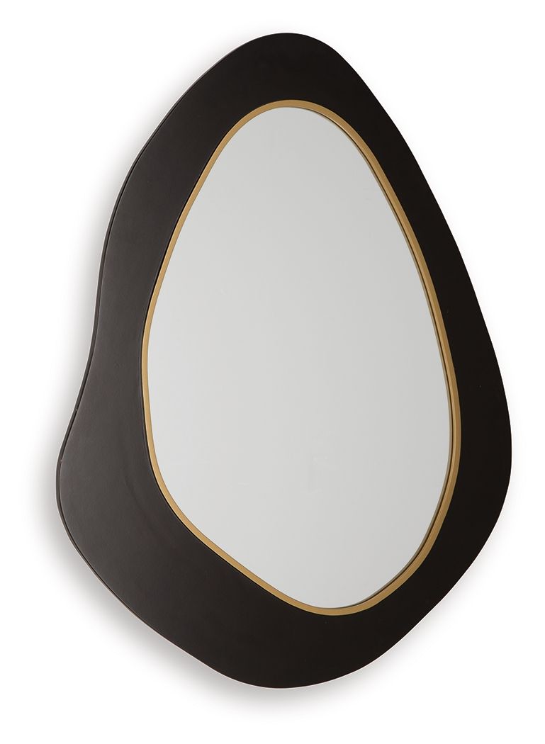 Kierlock - Black / Gold Finish - Accent Mirror Accent Mirrors by Signature Design by Ashley® - Walls Furniture & Mattress