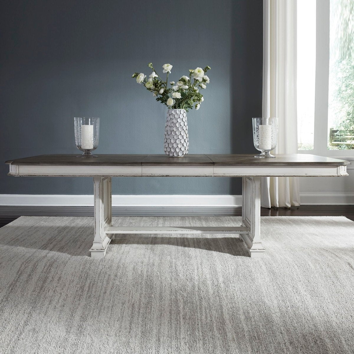 Abbey Park - Trestle Table - White Dining Tables by Liberty Furniture - Walls Furniture & Mattress
