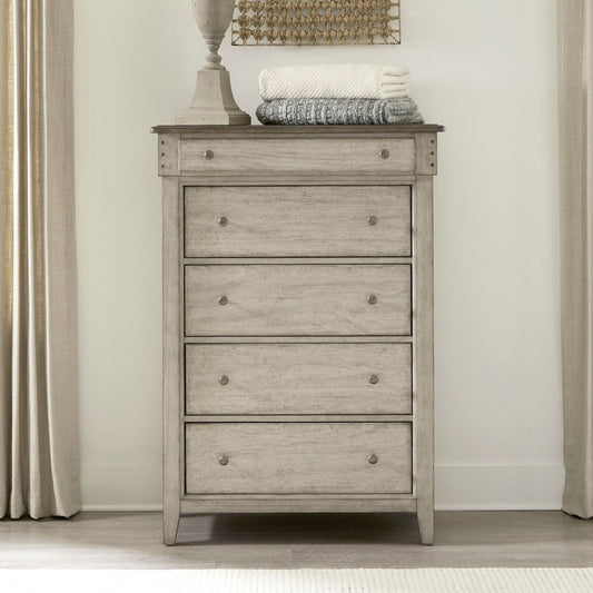 Ivy Hollow - 5 Drawer Chest - White Accent Chests by Liberty Furniture - Walls Furniture & Mattress
