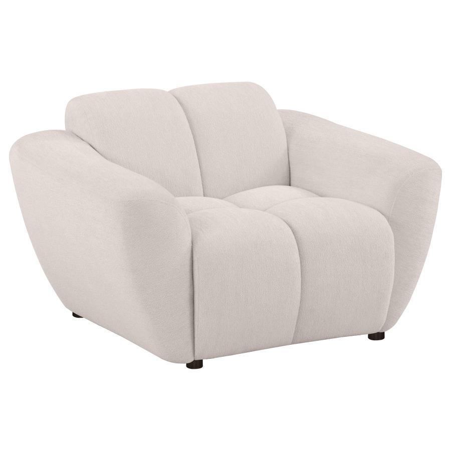 Destino - Chenille Upholstered Splayed Arm Accent Chair - Greige Arm Chairs by Coaster Fine Furniture - Walls Furniture & Mattress