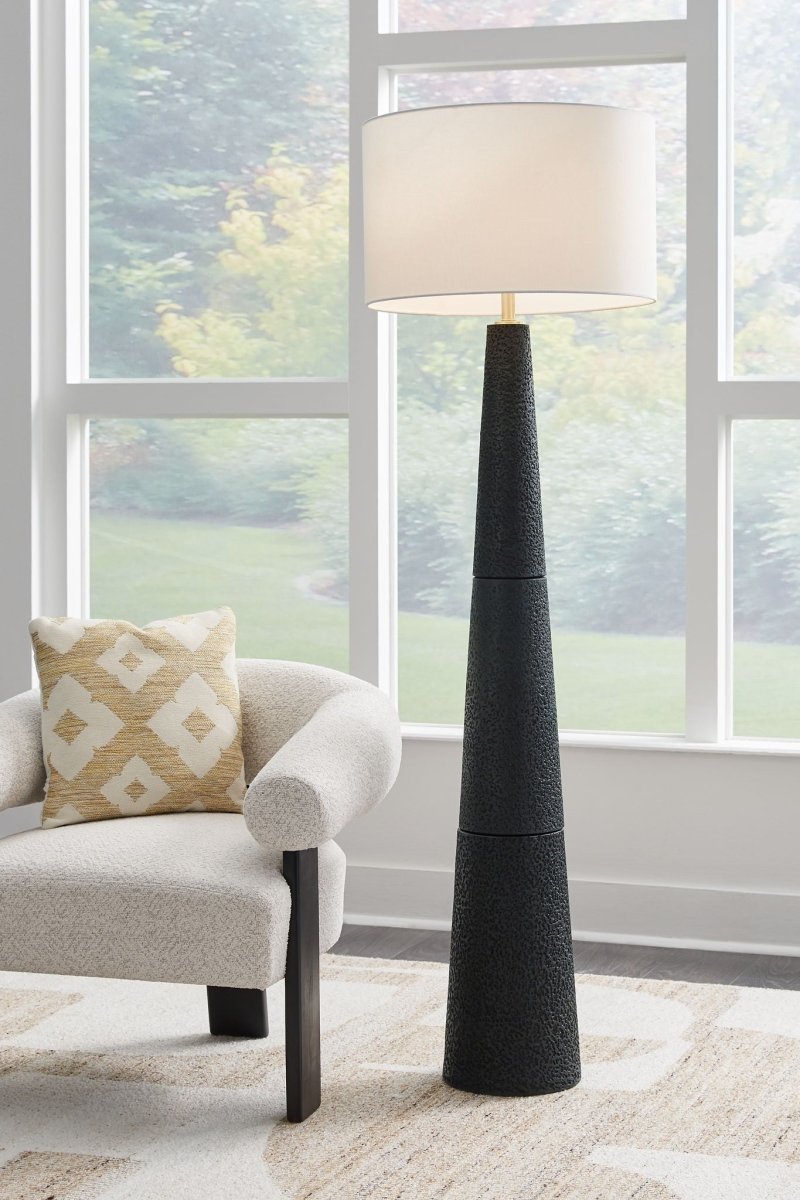 Hallburg - Poly Floor Lamp - Black Floor Lamps by Signature Design by Ashley® - Walls Furniture & Mattress