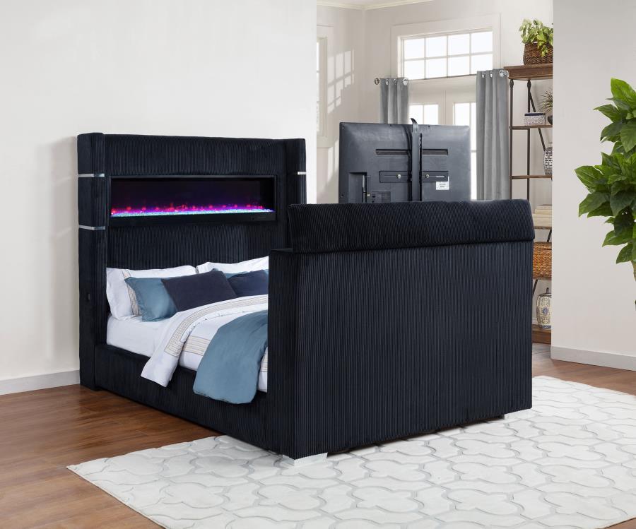 Tisdall - Flame Visualizer TV Bed Upholstered Beds by Coaster Fine Furniture - Walls Furniture & Mattress