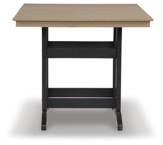 Fairen Trail - Square Counter TBL w/Umb OPT - Black / Driftwood Dining Tables by Signature Design by Ashley® - Walls Furniture & Mattress