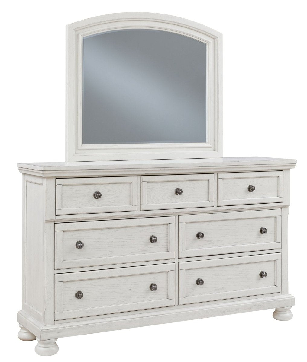 Robbinsdale - Dresser, Mirror - Antique White Dresser & Mirror by Ashley® - Walls Furniture & Mattress