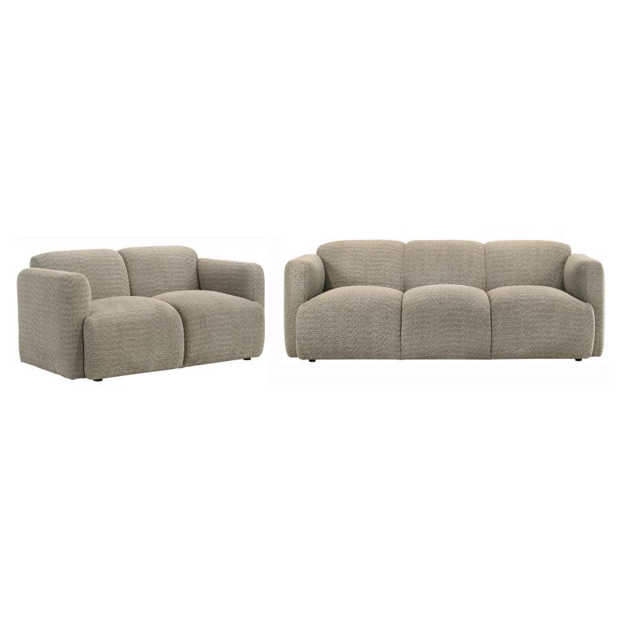 Dorset - Upholstered Round Track Arm Sofa Set Stationary Sofas & Loveseats by Coaster Fine Furniture - Walls Furniture & Mattress