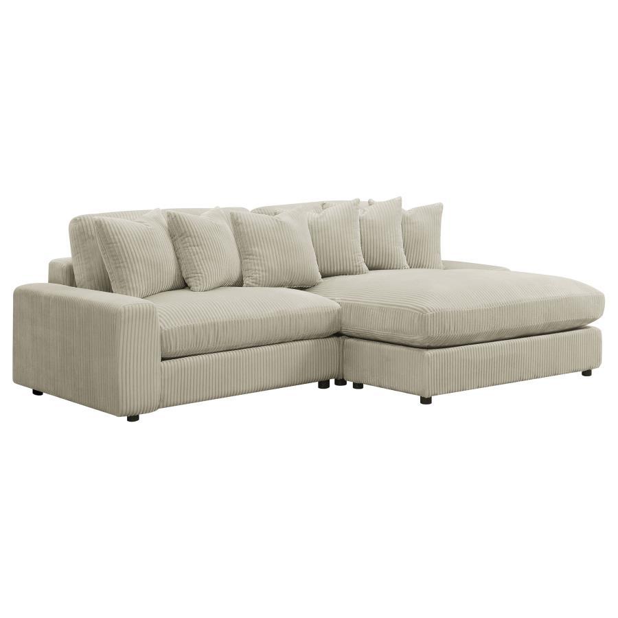 Blaine - Upholstered Reversible Chaise Sectional Sofa Stationary Sectionals by Coaster Fine Furniture - Walls Furniture & Mattress