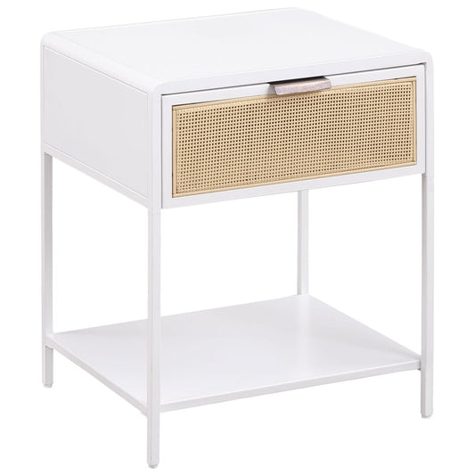 Amherst - 1 - Drawer Radio Weave Rattan Metal Side Table Side Tables by Coaster Fine Furniture - Walls Furniture & Mattress