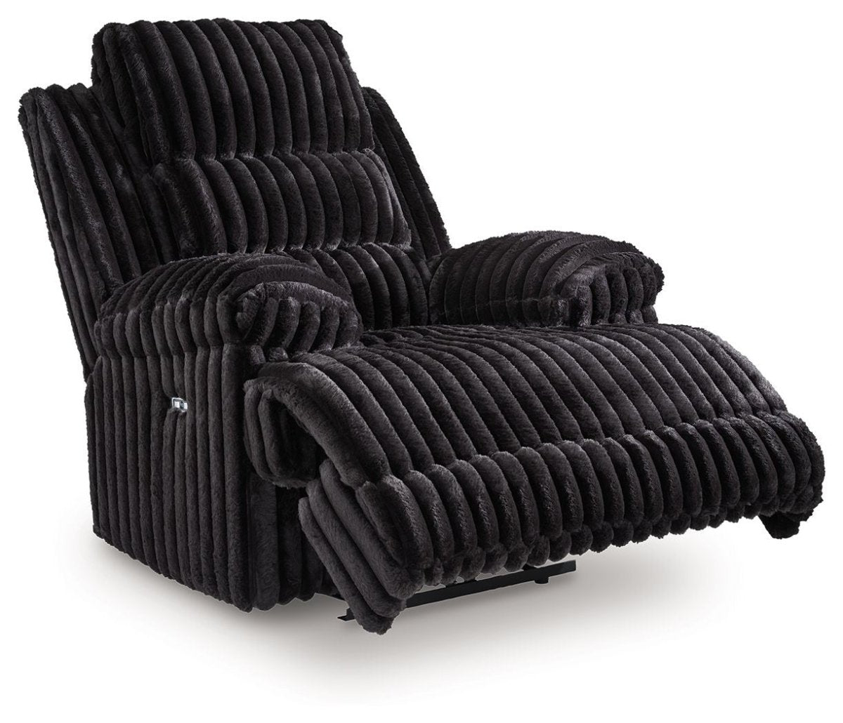 Rhine Falls - Zero Wall Power Recliner - Onyx Reclining Chairs by Signature Design by Ashley® - Walls Furniture & Mattress