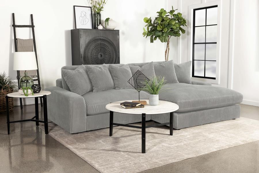 Blaine - Upholstered Reversible Chaise Sectional Sofa Stationary Sectionals by Coaster Fine Furniture - Walls Furniture & Mattress