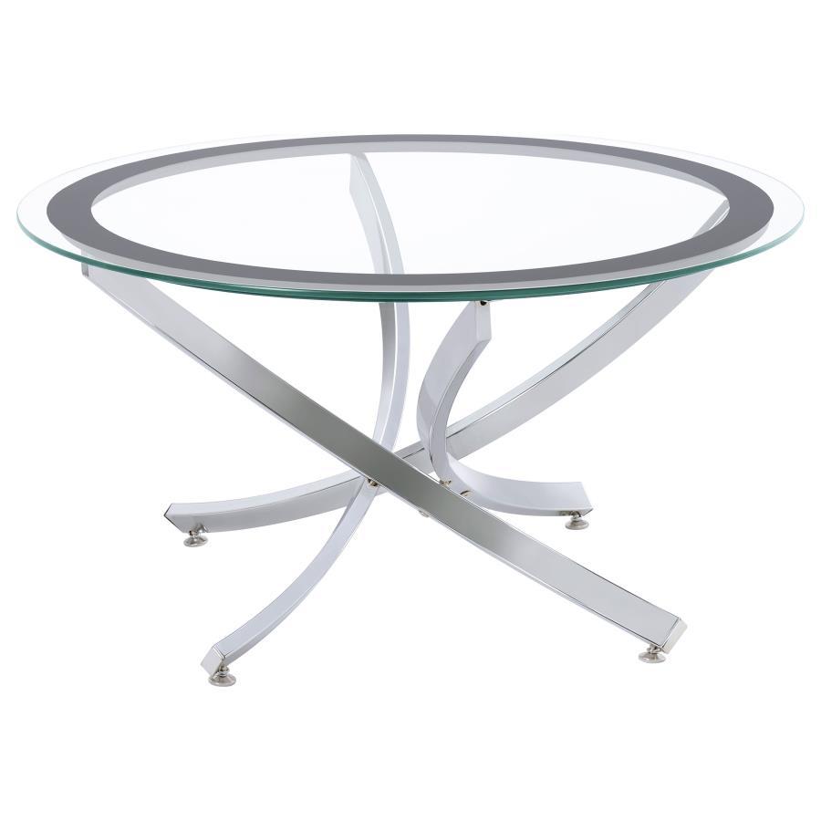Brooke - Round Glass Top Coffee Table Set Table Sets by Coaster Fine Furniture - Walls Furniture & Mattress
