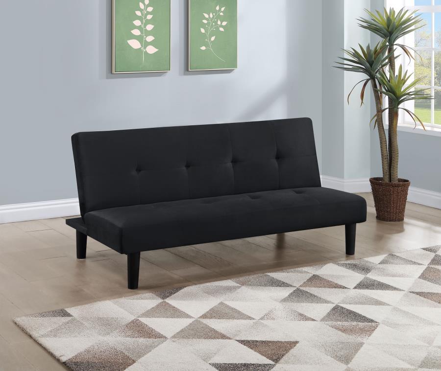 Stanford - Upholstered Tufted Convertible Sofa Bed - Black Futon Sofas by Coaster Fine Furniture - Walls Furniture & Mattress