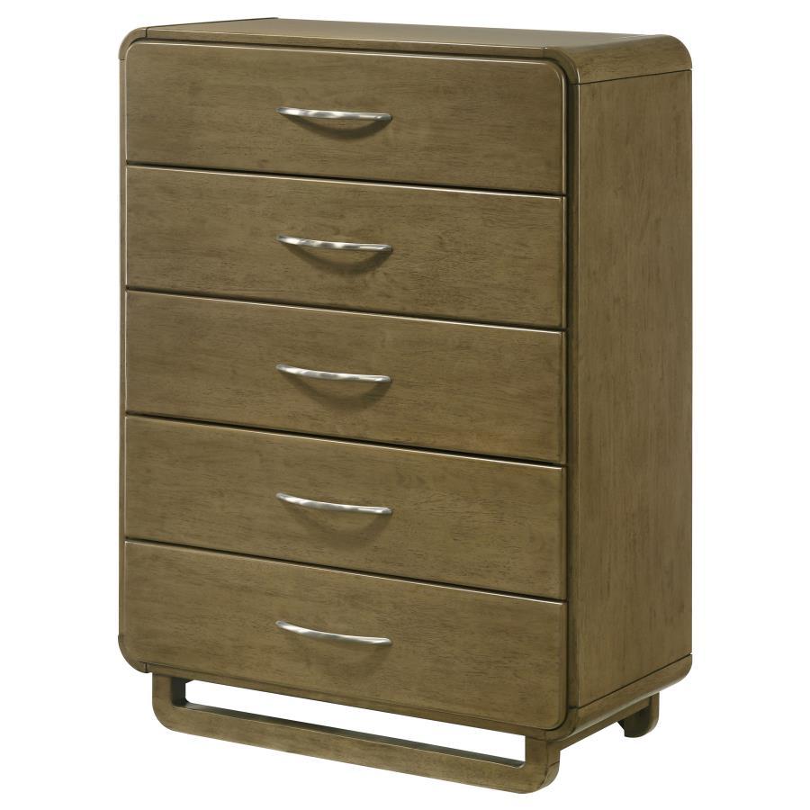 Amsbury - 5 - Drawer Chest Of Drawers - Nutmeg Accent Chests by Coaster Fine Furniture - Walls Furniture & Mattress