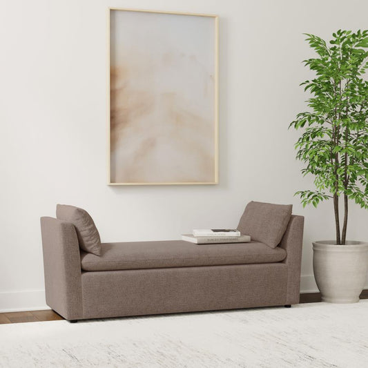 Robin - Upholstered Accent Bench With Armrests - Brown Upholstered Benches by Coaster Fine Furniture - Walls Furniture & Mattress