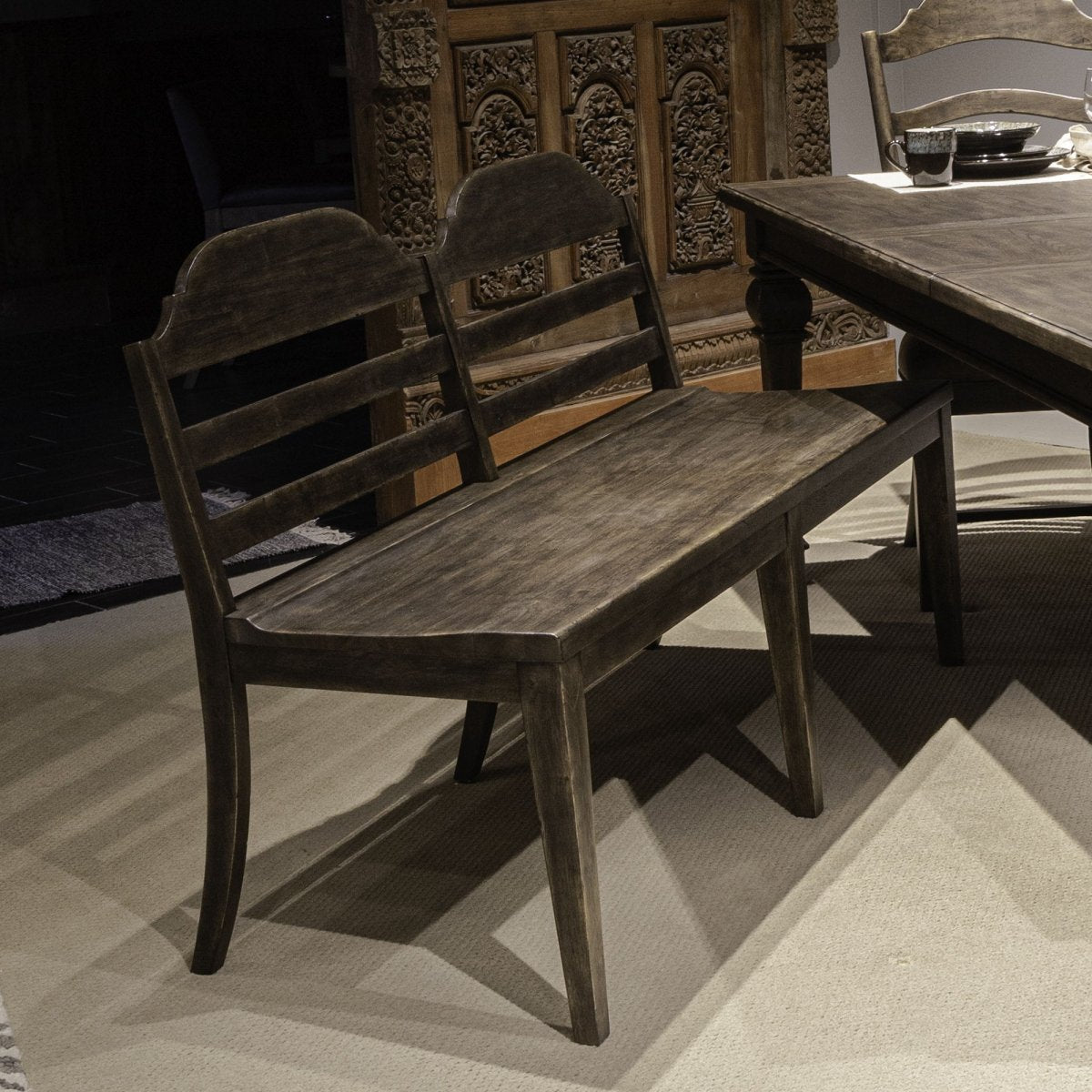 Paradise Valley - Ladder Back Bench (RTA) - Dark Brown Dining Benches by Liberty Furniture - Walls Furniture & Mattress
