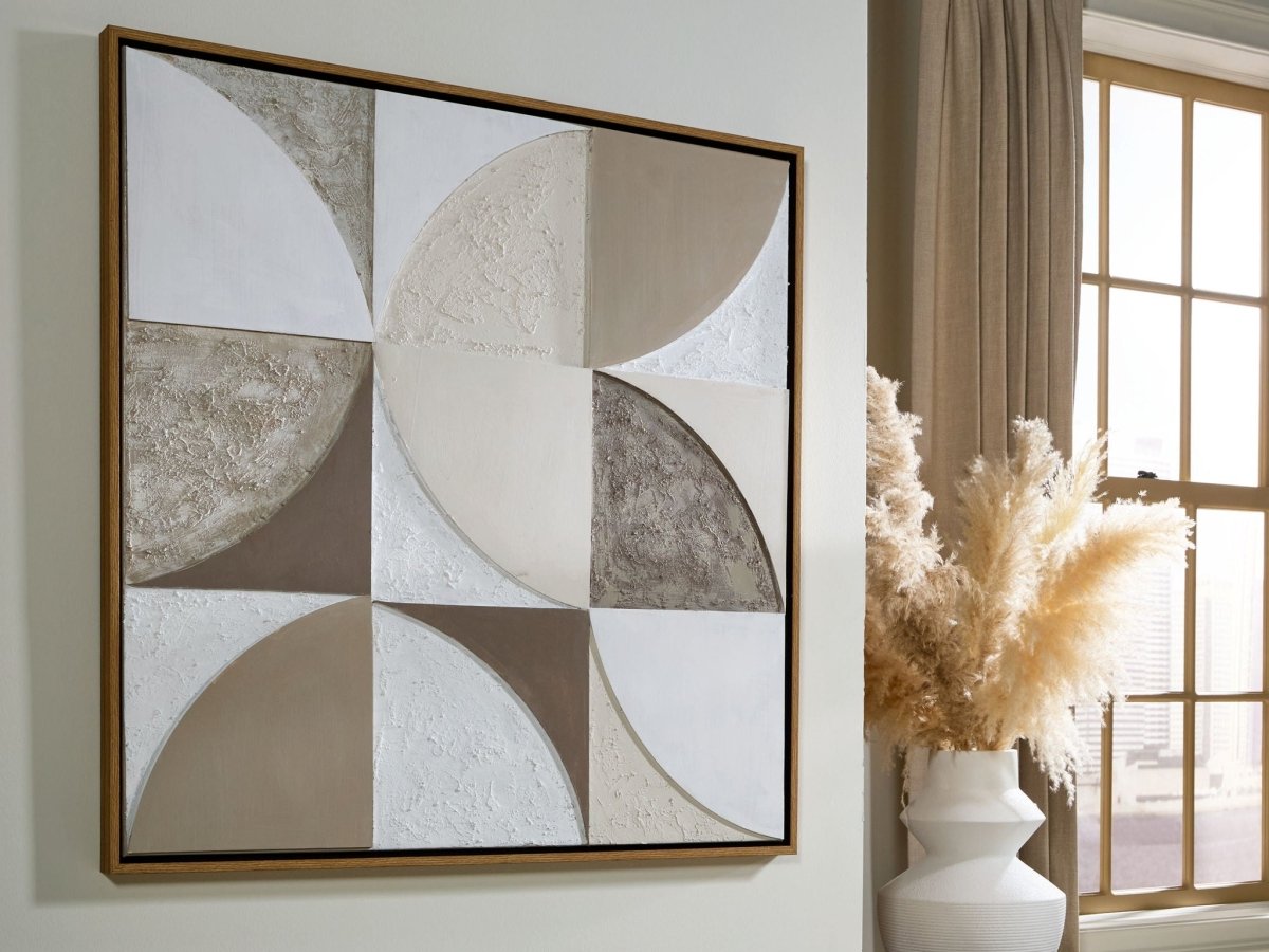 Harelman - Tan / Taupe / White - Wall Art Canvas Art by Signature Design by Ashley® - Walls Furniture & Mattress
