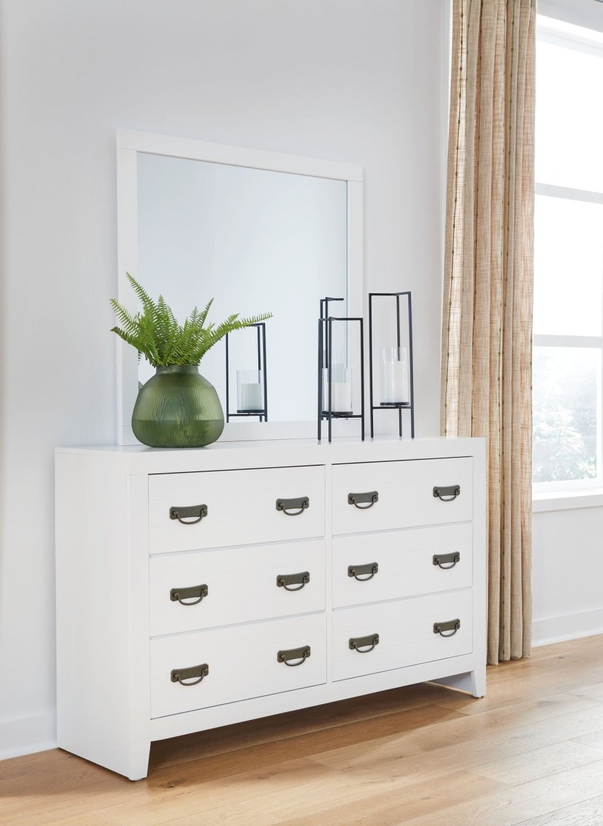 Binterglen - Dresser And Mirror - White Dresser & Mirror by Signature Design by Ashley® - Walls Furniture & Mattress