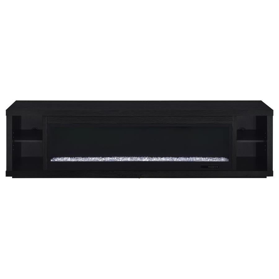 Deiter - 79" TV Stand Fireplace Media Console - Black Fireplace TV Stands by Coaster Fine Furniture - Walls Furniture & Mattress