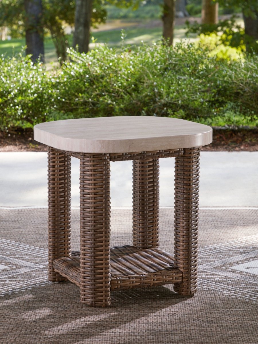Dolan Creek - Square End Table - Beige / Brown End Tables by Signature Design by Ashley® - Walls Furniture & Mattress