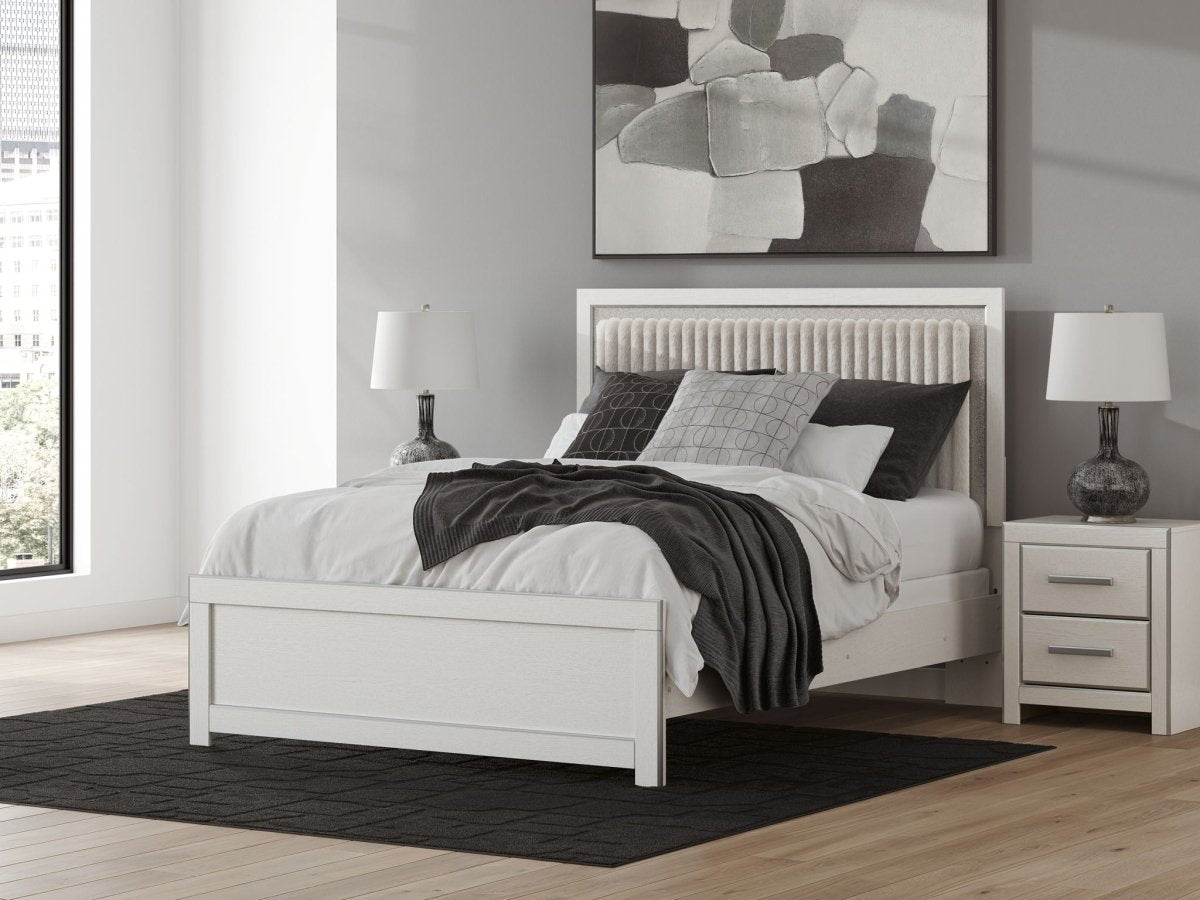 Zuraleus - Queen Upholstered Panel Bed - White Panel Beds by Signature Design by Ashley® - Walls Furniture & Mattress